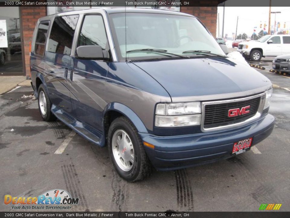 2003 GMC Safari Conversion Van Dark Blue Metallic / Pewter Photo #2
