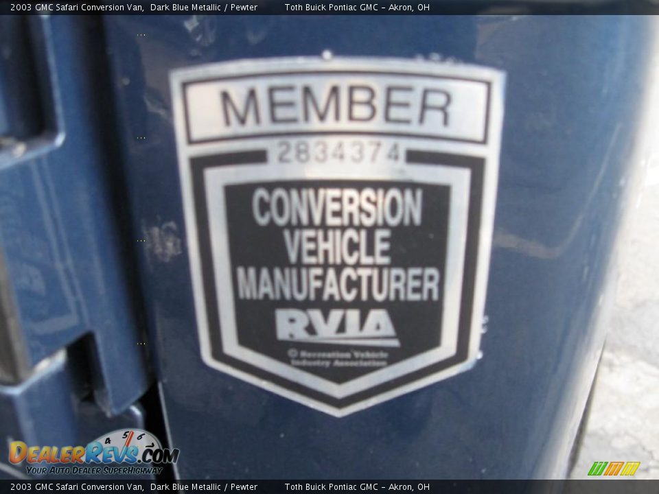 2003 GMC Safari Conversion Van Dark Blue Metallic / Pewter Photo #8