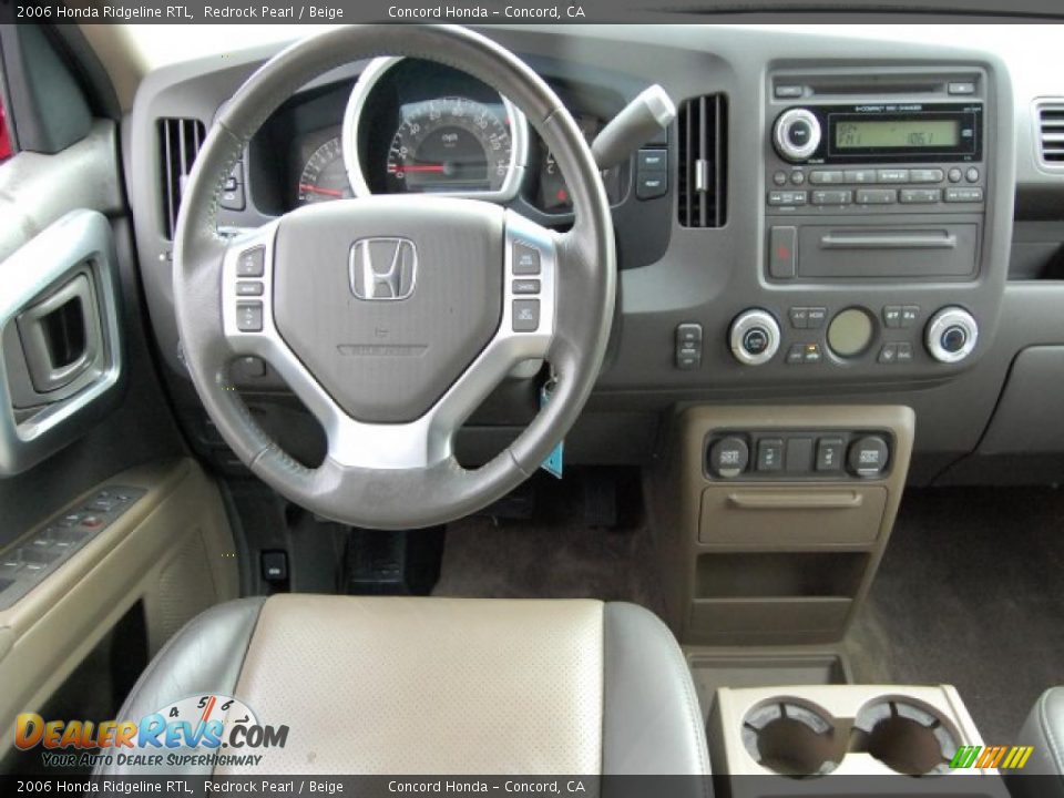 2006 Honda Ridgeline RTL Redrock Pearl / Beige Photo #12