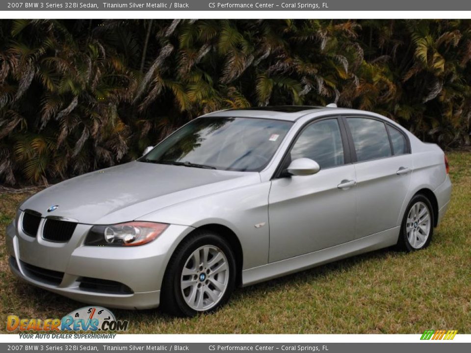 2007 BMW 3 Series 328i Sedan Titanium Silver Metallic / Black Photo #1