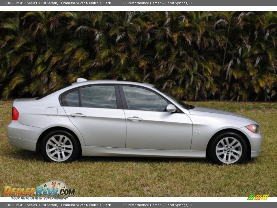 2007 BMW 3 Series 328i Sedan Titanium Silver Metallic / Black Photo #3