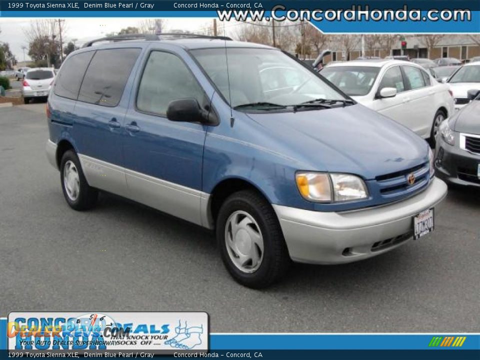 1999 Toyota Sienna XLE Denim Blue Pearl / Gray Photo #1
