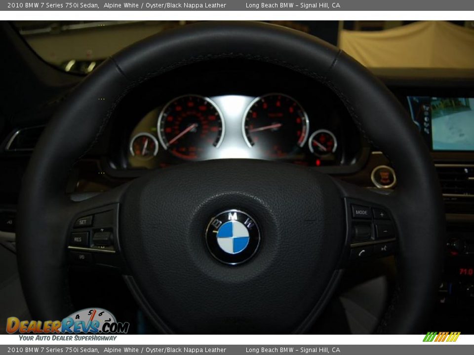 2010 BMW 7 Series 750i Sedan Alpine White / Oyster/Black Nappa Leather Photo #32