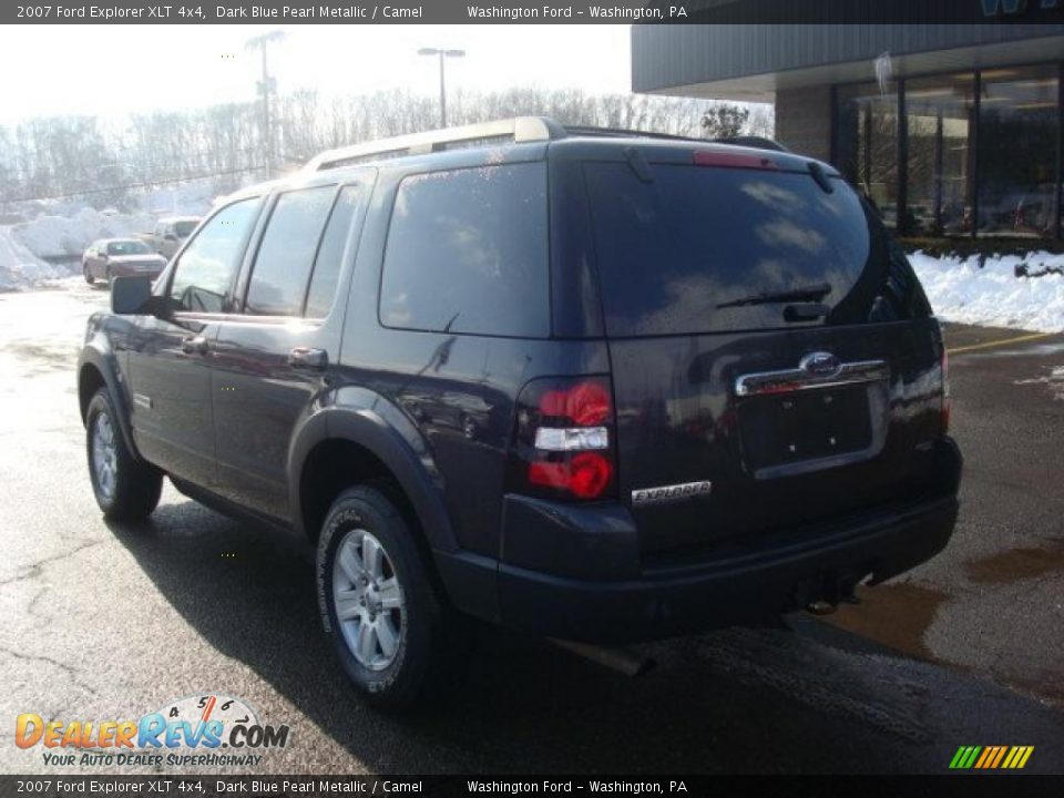 2007 Ford Explorer XLT 4x4 Dark Blue Pearl Metallic / Camel Photo #2