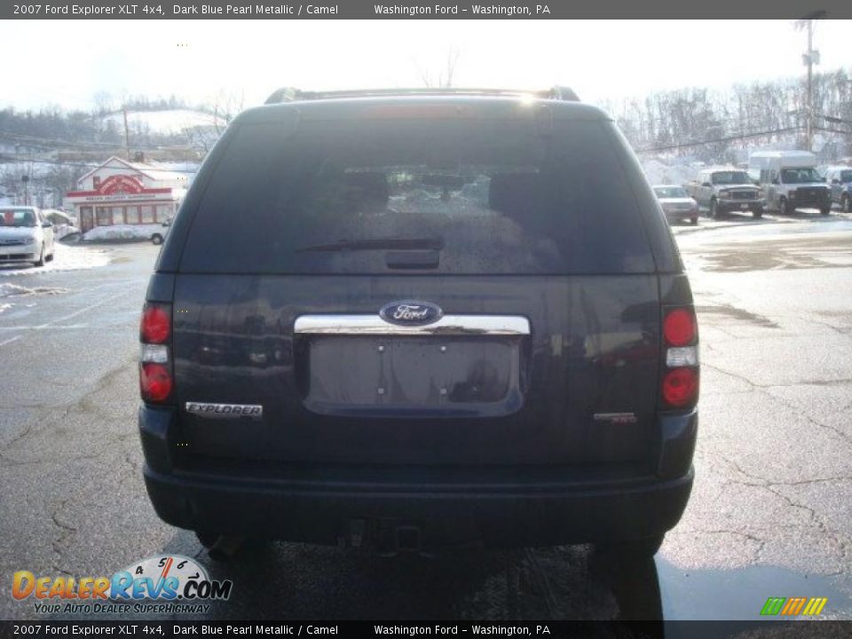 2007 Ford Explorer XLT 4x4 Dark Blue Pearl Metallic / Camel Photo #3