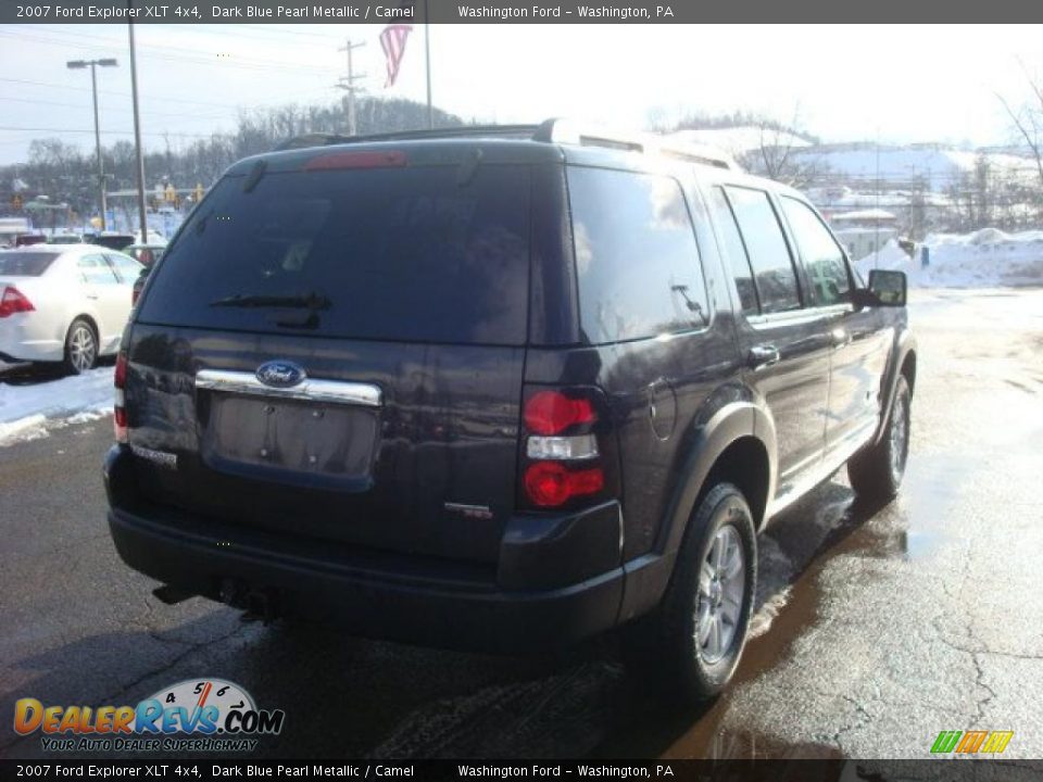 2007 Ford Explorer XLT 4x4 Dark Blue Pearl Metallic / Camel Photo #4