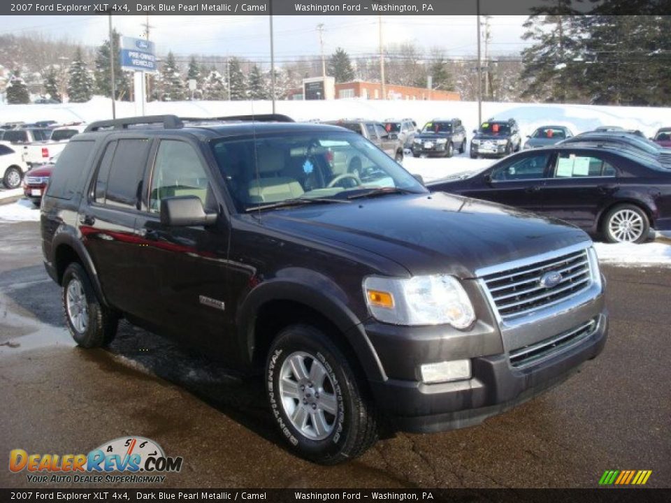 2007 Ford Explorer XLT 4x4 Dark Blue Pearl Metallic / Camel Photo #6