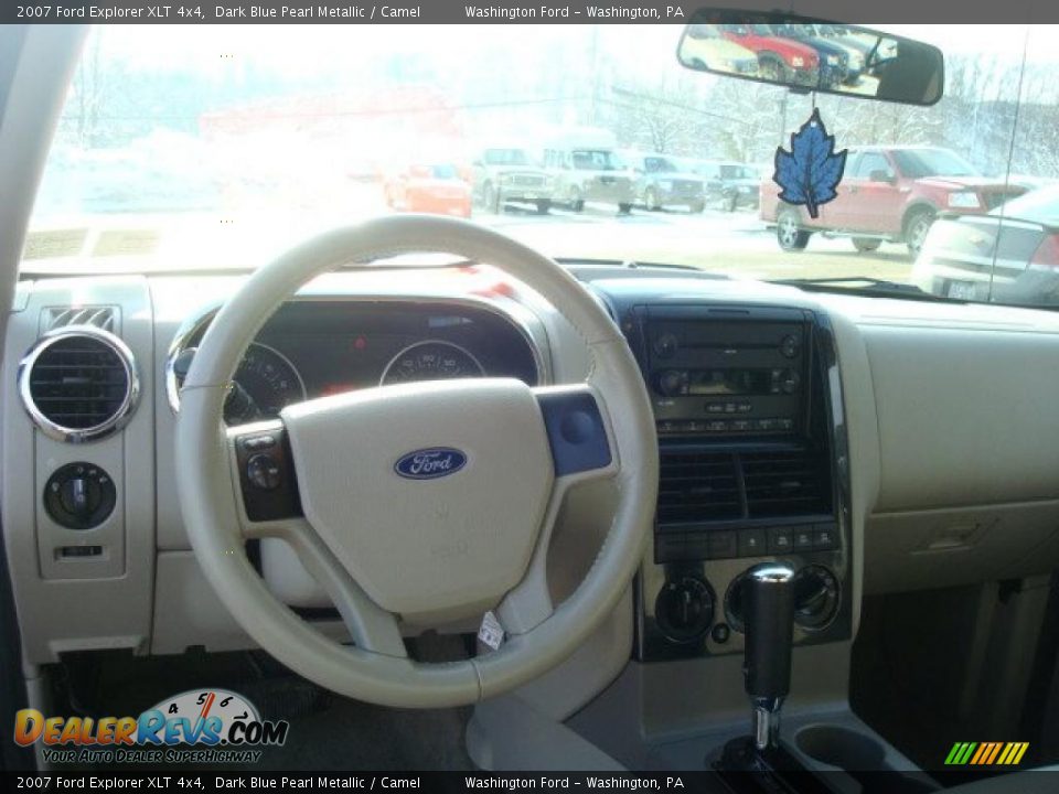 2007 Ford Explorer XLT 4x4 Dark Blue Pearl Metallic / Camel Photo #14