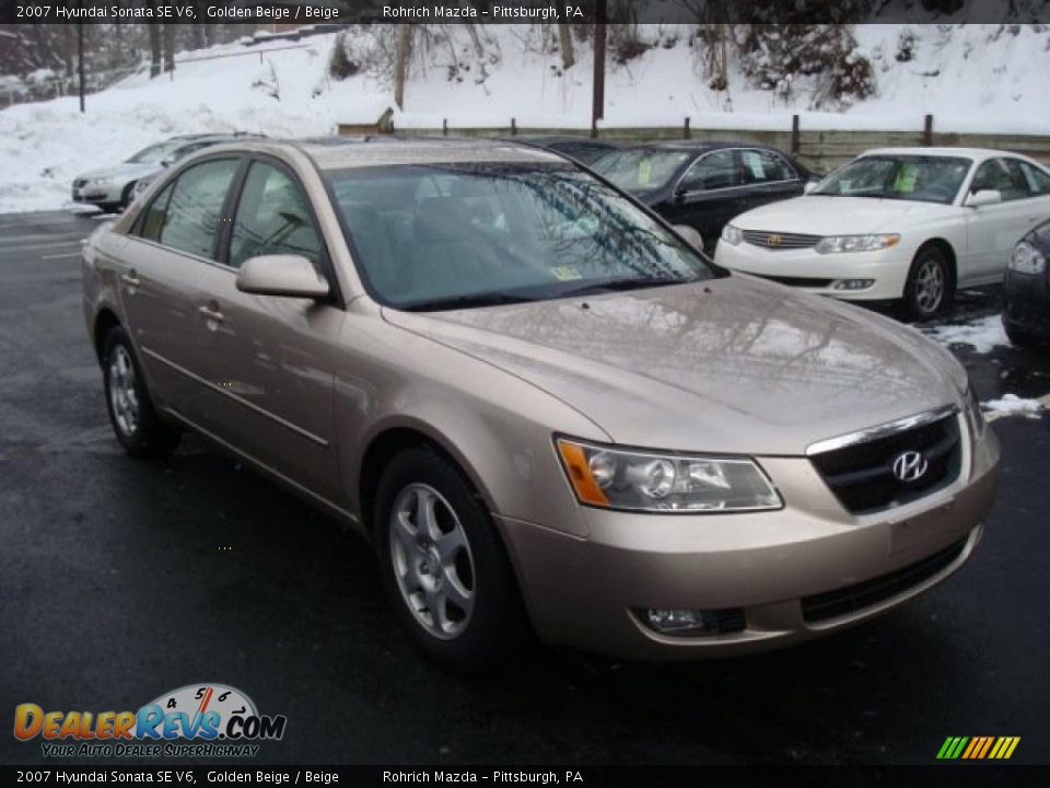 2007 Hyundai Sonata SE V6 Golden Beige / Beige Photo #7