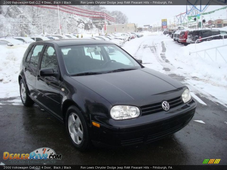 2000 Volkswagen Golf GLS 4 Door Black / Black Photo #6