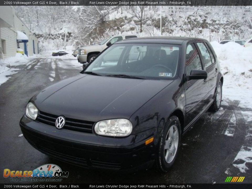 2000 Volkswagen Golf GLS 4 Door Black / Black Photo #8