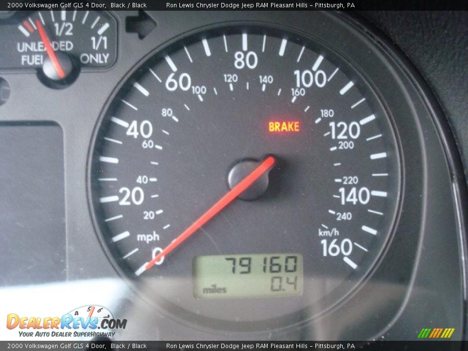 2000 Volkswagen Golf GLS 4 Door Black / Black Photo #25