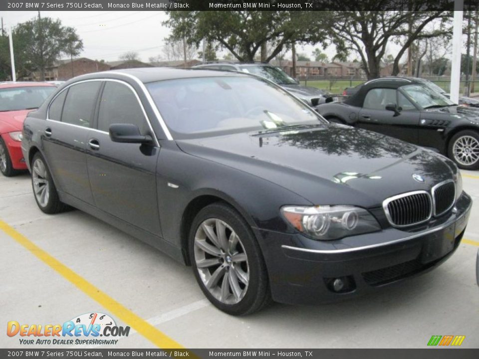2007 BMW 7 Series 750Li Sedan Monaco Blue Metallic / Black Photo #4