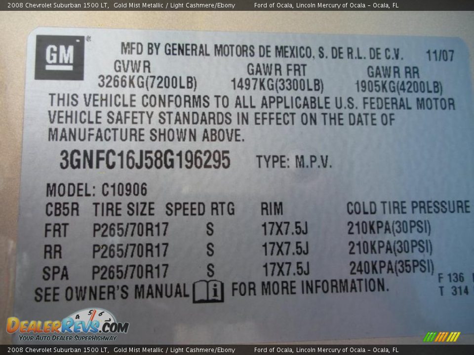 2008 Chevrolet Suburban 1500 LT Gold Mist Metallic / Light Cashmere/Ebony Photo #26