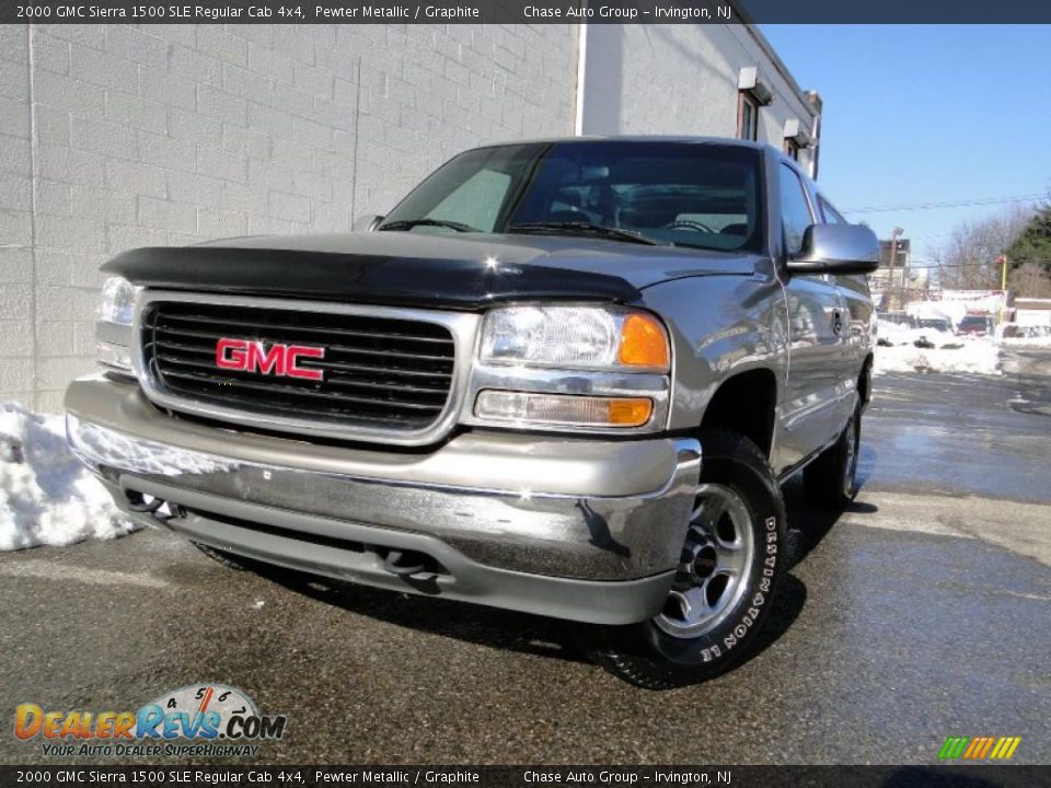 2000 GMC Sierra 1500 SLE Regular Cab 4x4 Pewter Metallic / Graphite Photo #1