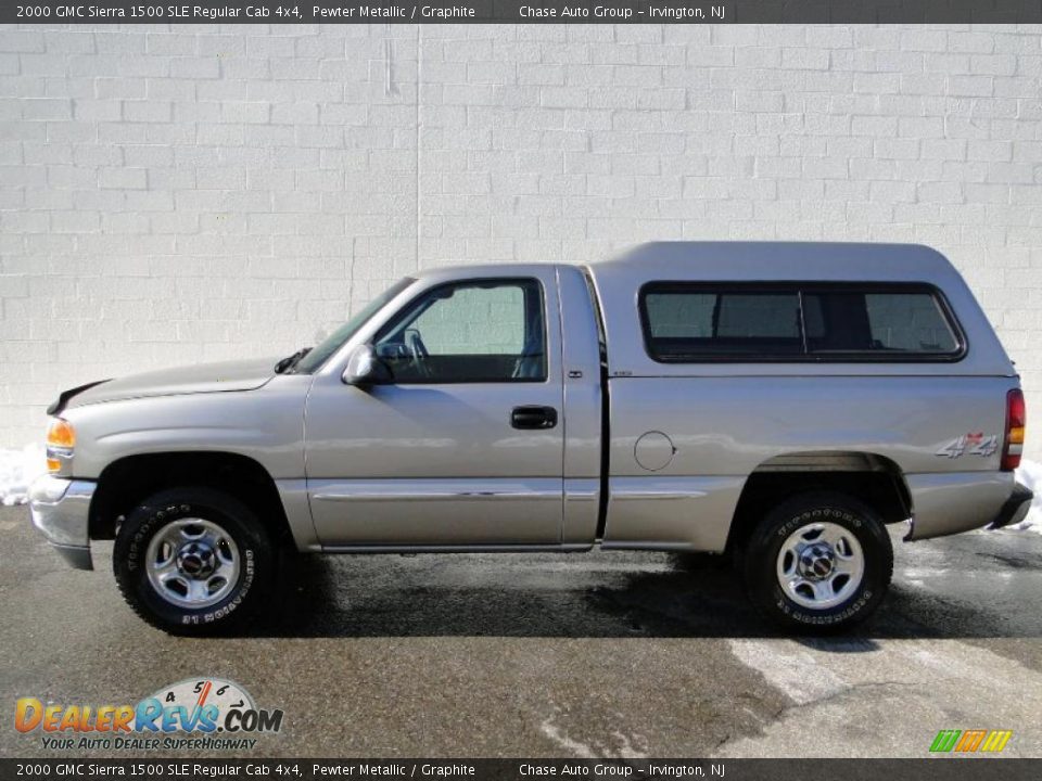 2000 GMC Sierra 1500 SLE Regular Cab 4x4 Pewter Metallic / Graphite Photo #2