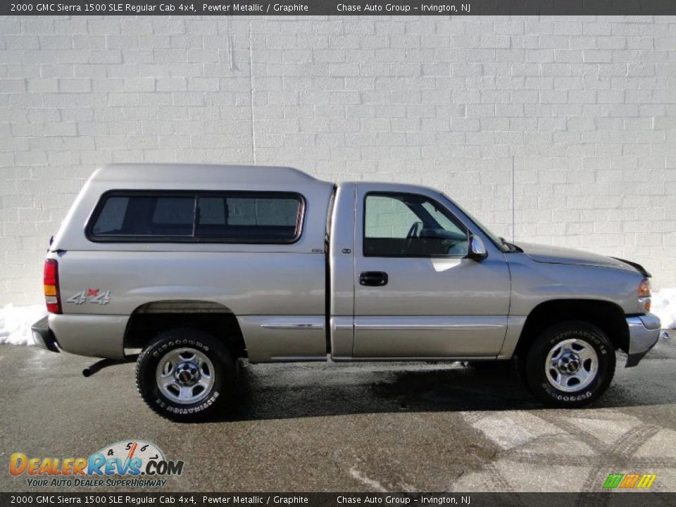 2000 GMC Sierra 1500 SLE Regular Cab 4x4 Pewter Metallic / Graphite Photo #3