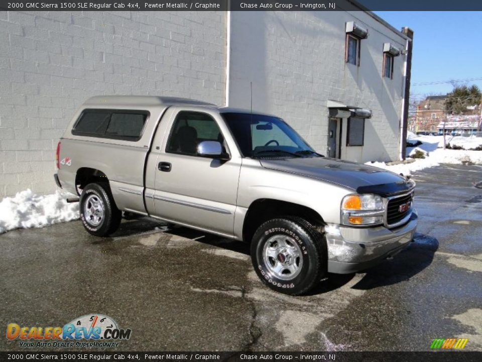 2000 GMC Sierra 1500 SLE Regular Cab 4x4 Pewter Metallic / Graphite Photo #5