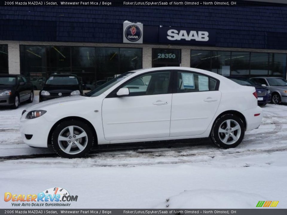 2006 Mazda MAZDA3 i Sedan Whitewater Pearl Mica / Beige Photo #2