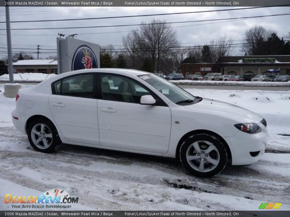 2006 Mazda MAZDA3 i Sedan Whitewater Pearl Mica / Beige Photo #4