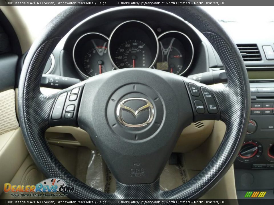 2006 Mazda MAZDA3 i Sedan Whitewater Pearl Mica / Beige Photo #13
