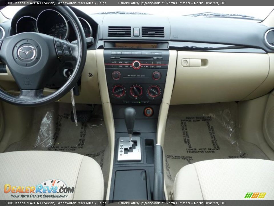 2006 Mazda MAZDA3 i Sedan Whitewater Pearl Mica / Beige Photo #16