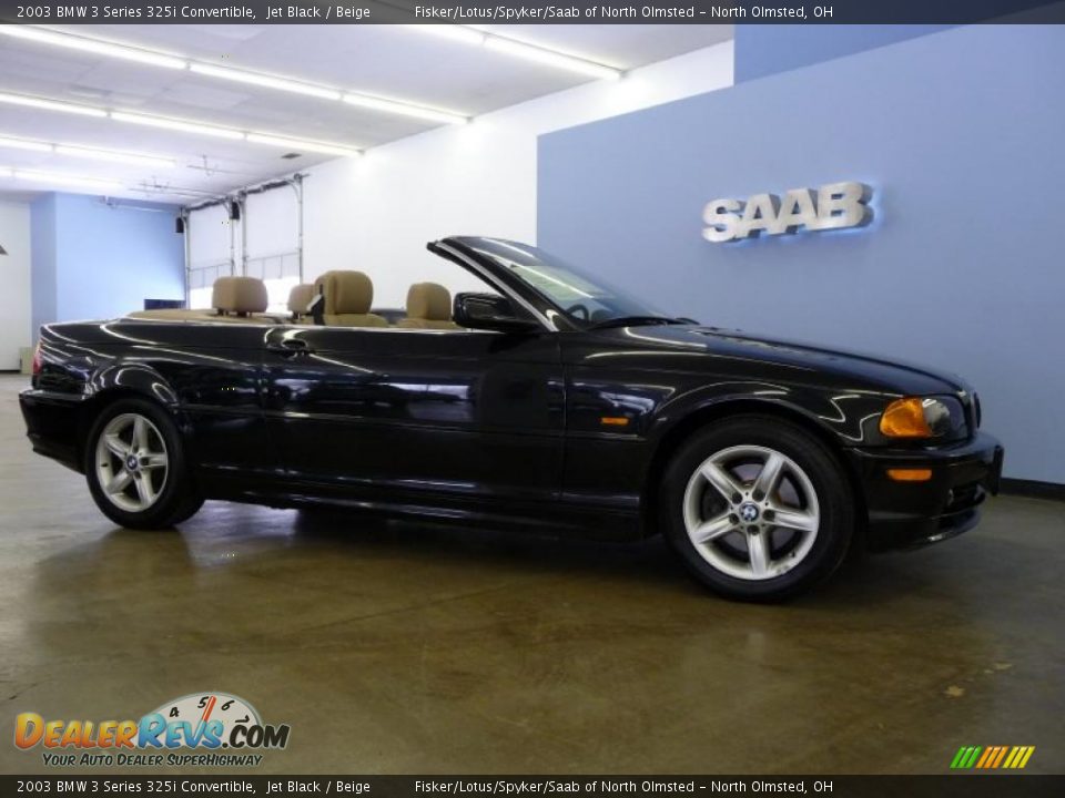 2003 BMW 3 Series 325i Convertible Jet Black / Beige Photo #1