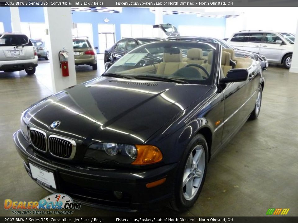 2003 BMW 3 Series 325i Convertible Jet Black / Beige Photo #2