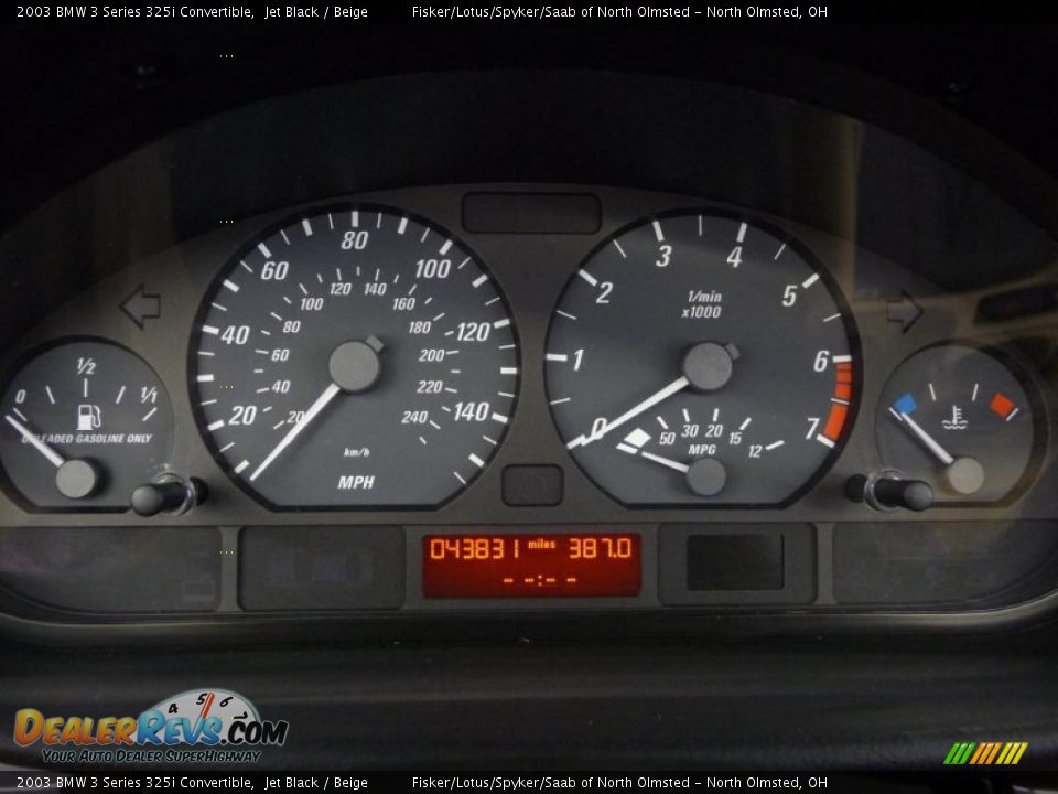2003 BMW 3 Series 325i Convertible Jet Black / Beige Photo #11