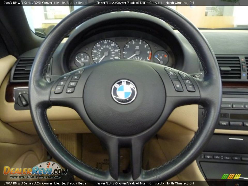 2003 BMW 3 Series 325i Convertible Jet Black / Beige Photo #12