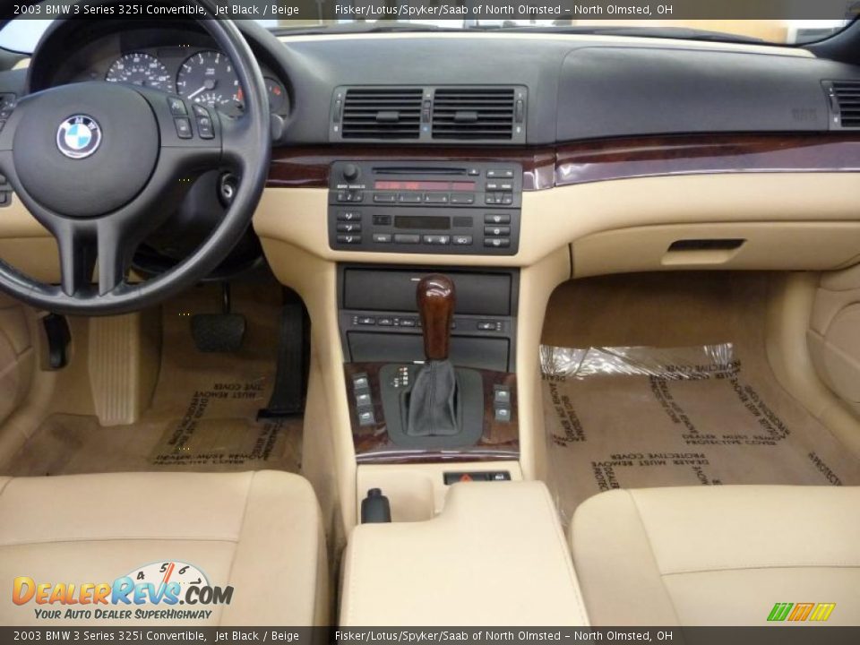 2003 BMW 3 Series 325i Convertible Jet Black / Beige Photo #17
