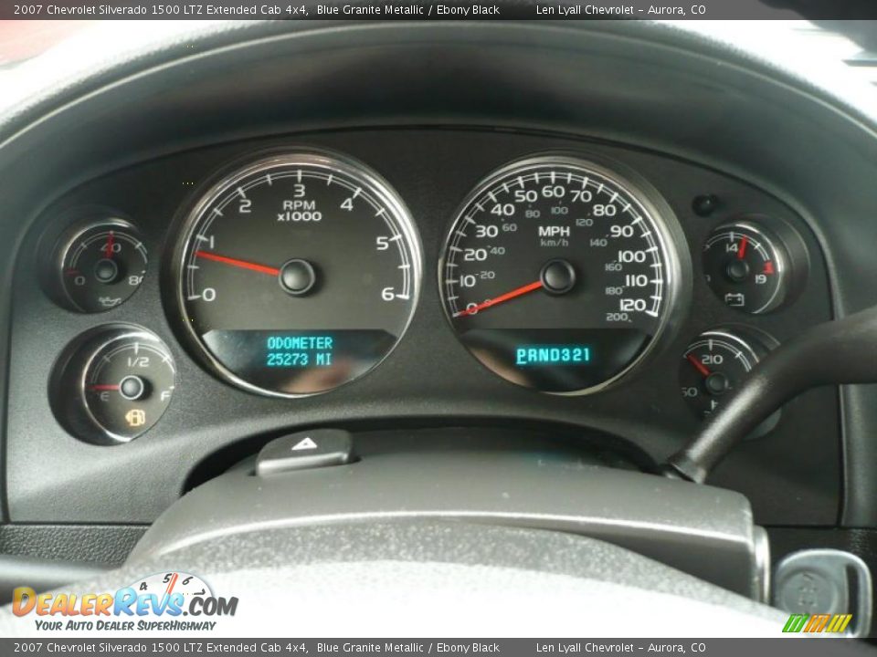 2007 Chevrolet Silverado 1500 LTZ Extended Cab 4x4 Blue Granite Metallic / Ebony Black Photo #34
