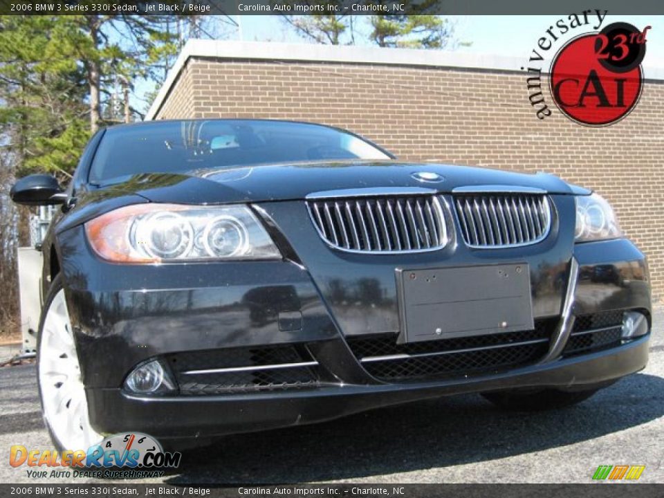 2006 BMW 3 Series 330i Sedan Jet Black / Beige Photo #1