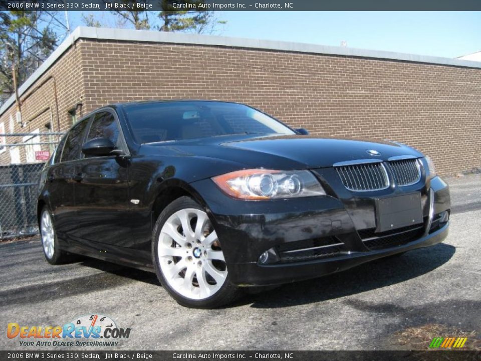 2006 BMW 3 Series 330i Sedan Jet Black / Beige Photo #2