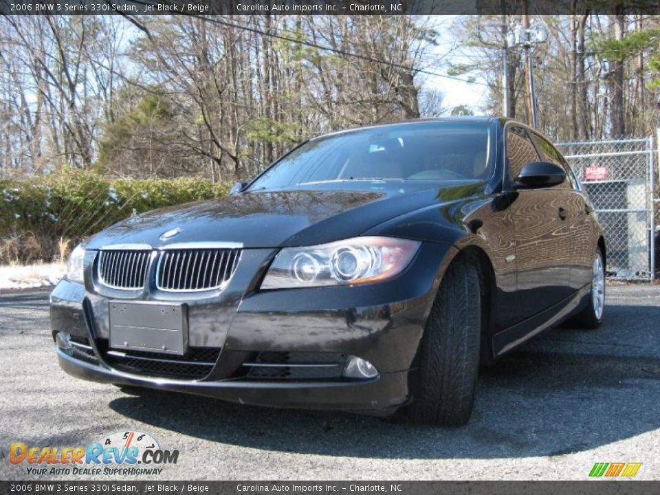 2006 BMW 3 Series 330i Sedan Jet Black / Beige Photo #4
