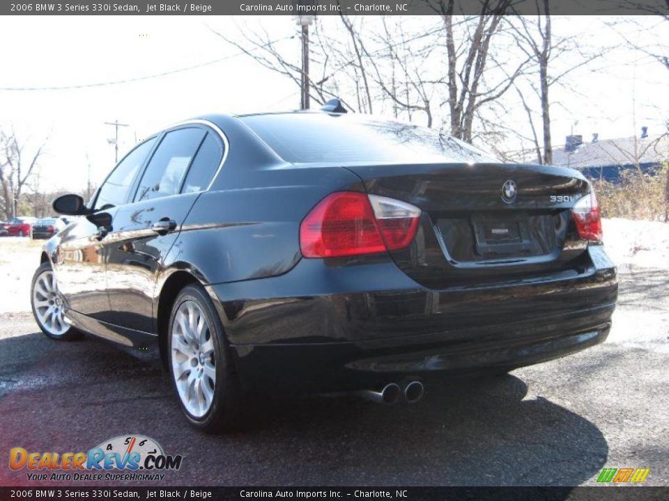 2006 BMW 3 Series 330i Sedan Jet Black / Beige Photo #6