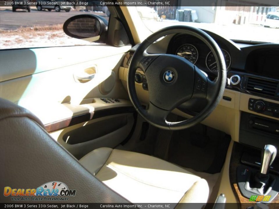 2006 BMW 3 Series 330i Sedan Jet Black / Beige Photo #10