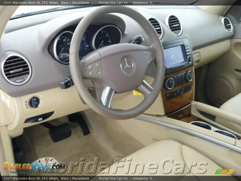 2007 Mercedes-Benz ML 350 4Matic Black / Macadamia Photo #12