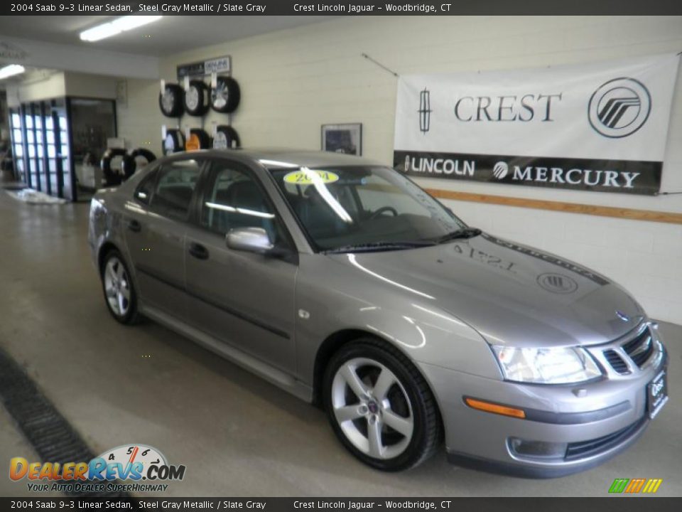 2004 Saab 9-3 Linear Sedan Steel Gray Metallic / Slate Gray Photo #1