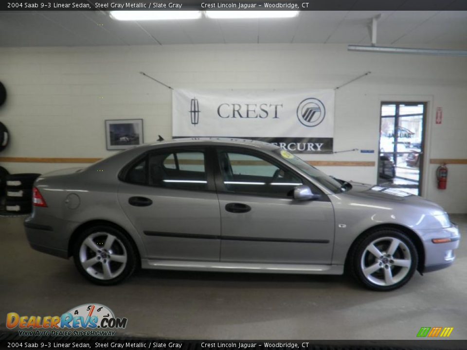 2004 Saab 9-3 Linear Sedan Steel Gray Metallic / Slate Gray Photo #4
