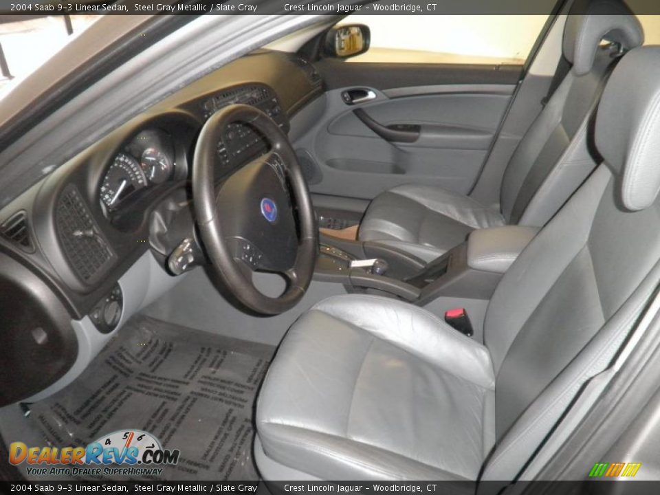 2004 Saab 9-3 Linear Sedan Steel Gray Metallic / Slate Gray Photo #7