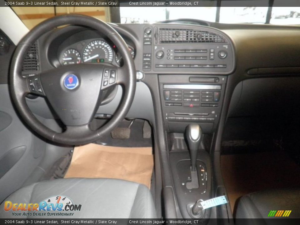 2004 Saab 9-3 Linear Sedan Steel Gray Metallic / Slate Gray Photo #9