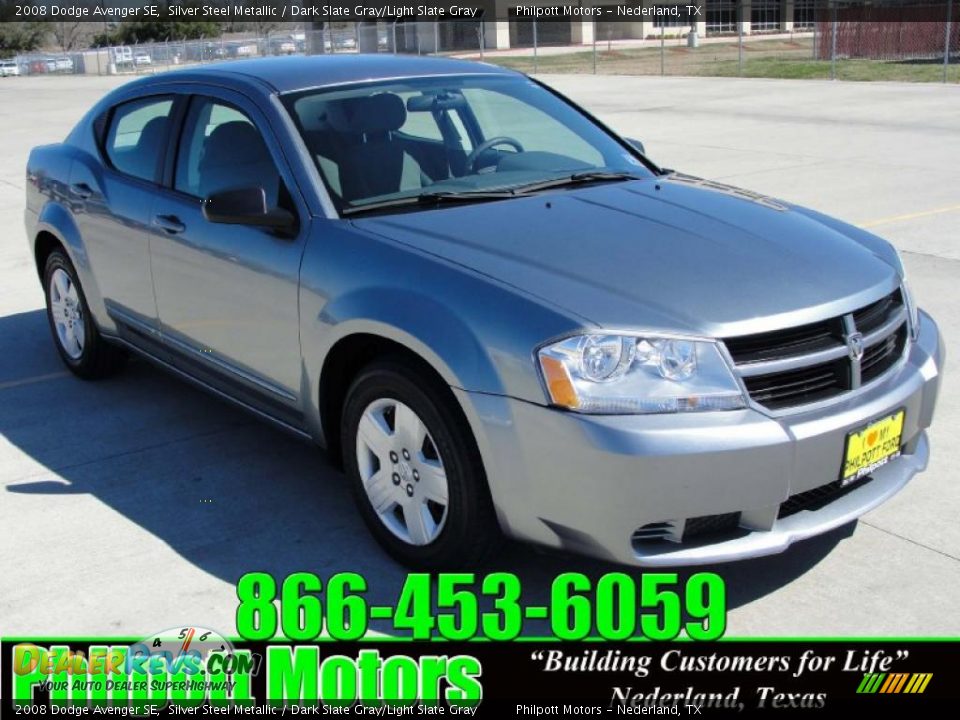 2008 Dodge Avenger SE Silver Steel Metallic / Dark Slate Gray/Light Slate Gray Photo #1