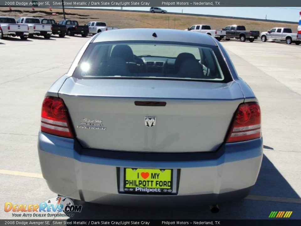 2008 Dodge Avenger SE Silver Steel Metallic / Dark Slate Gray/Light Slate Gray Photo #4