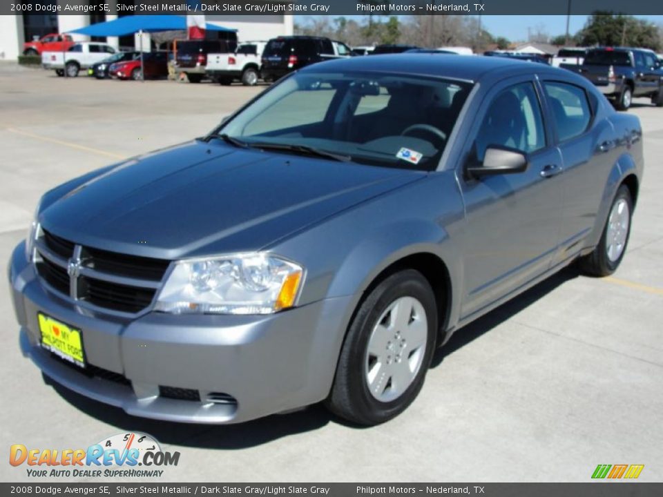 2008 Dodge Avenger SE Silver Steel Metallic / Dark Slate Gray/Light Slate Gray Photo #7