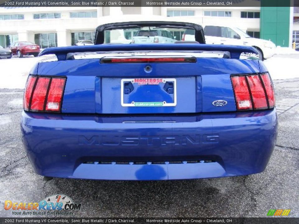 2002 Ford Mustang V6 Convertible Sonic Blue Metallic / Dark Charcoal Photo #5