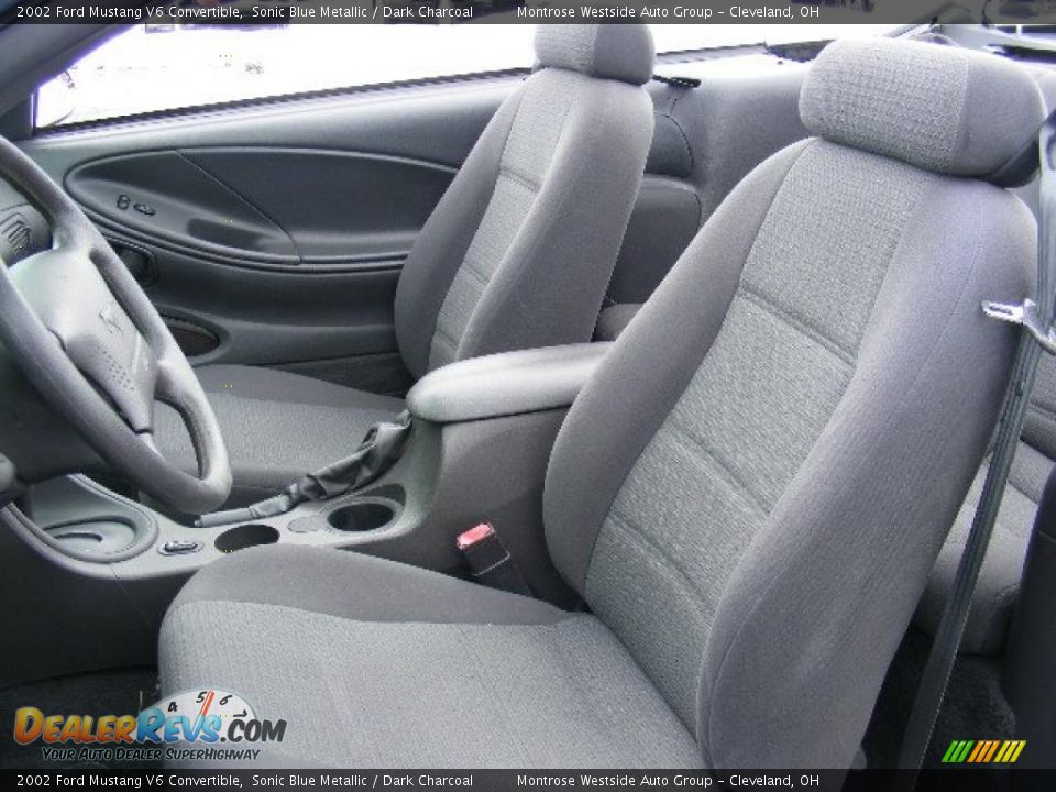 2002 Ford Mustang V6 Convertible Sonic Blue Metallic / Dark Charcoal Photo #10