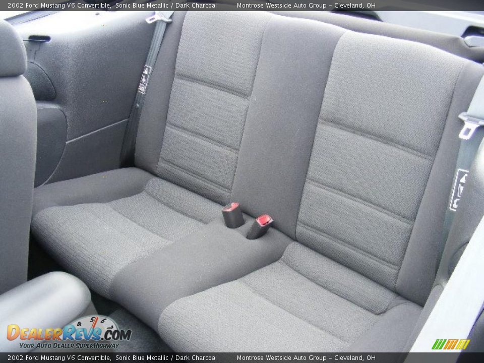 2002 Ford Mustang V6 Convertible Sonic Blue Metallic / Dark Charcoal Photo #12