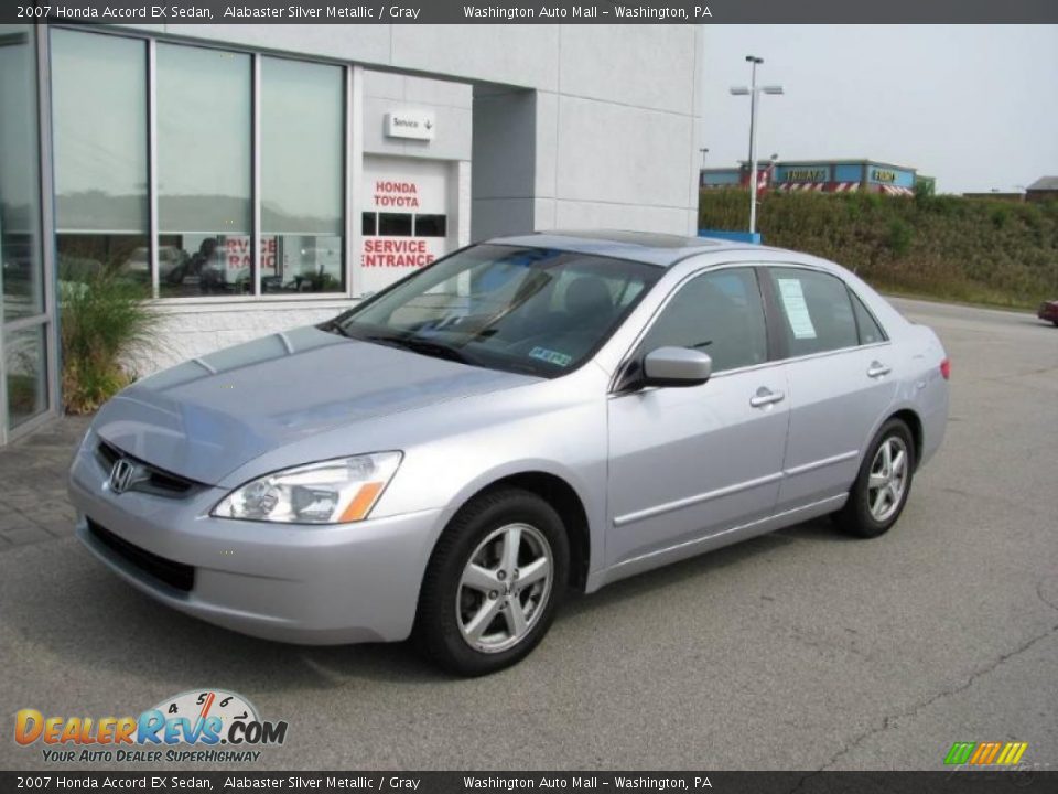 2007 Honda Accord EX Sedan Alabaster Silver Metallic / Gray Photo #2