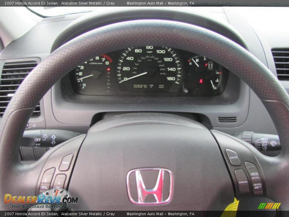 2007 Honda Accord EX Sedan Alabaster Silver Metallic / Gray Photo #15